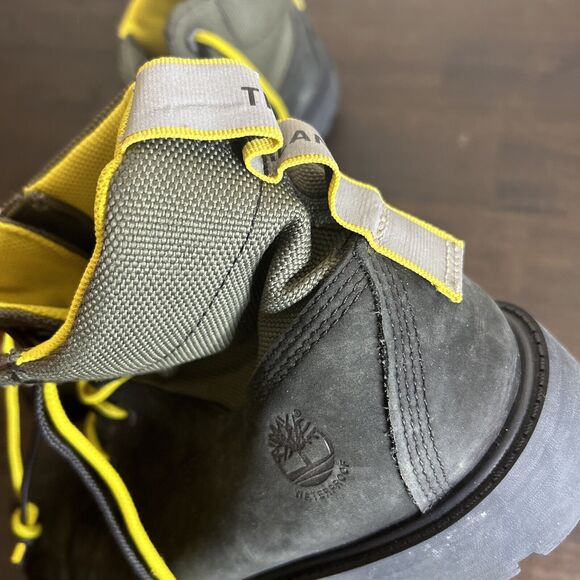 Timberland Premium 6 in Waterproof Boots - Boys Size 7 Black Grey Yellow - Picture 16 of 16